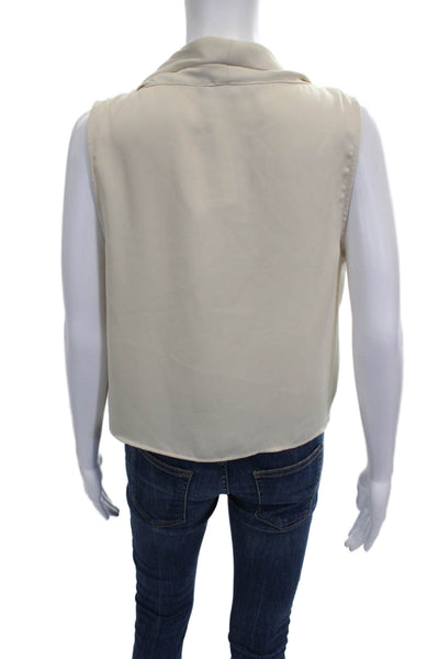 Zara Womens Basic Cowl Neck Sleeveless Blouse Beige Polyester Size M