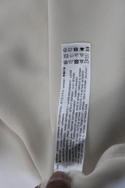 Zara Womens Basic Cowl Neck Sleeveless Blouse Beige Polyester Size M