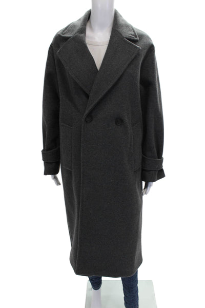 Zara Women Overcoat Gray Button Polyester Long Sleeve Size XS