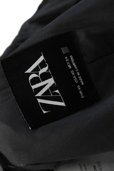 Zara Women Overcoat Gray Button Polyester Long Sleeve Size XS
