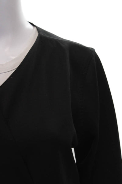 philosophy Womens Black V-Neck Long Sleeve Basic Blouse Polyester Size M