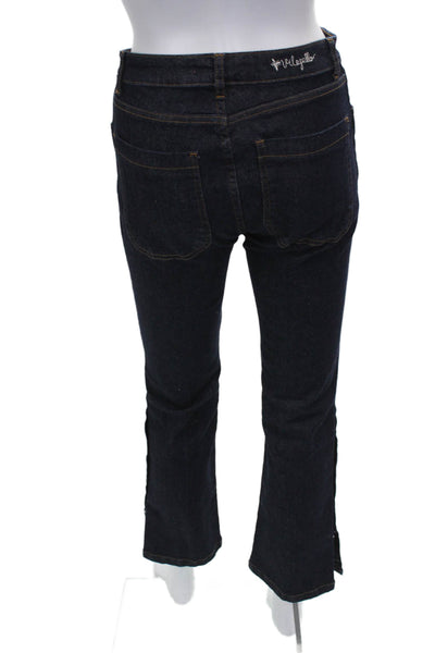 Vilagallo Womens Cropped Blue Cotton Jeans Size 38