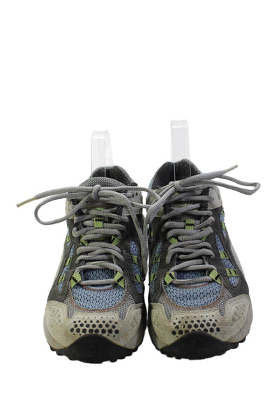 Designer Women's Lace Up Rubber Sole Hiking Sneakers Blue/Gray Size 8
