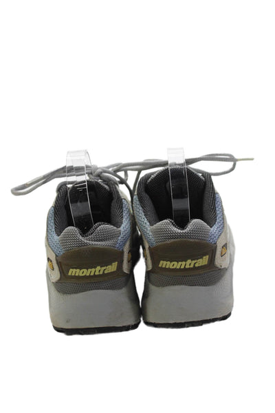 Designer Women's Lace Up Rubber Sole Hiking Sneakers Blue/Gray Size 8