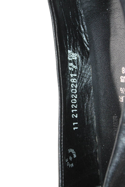 Mephisto Womens Leather Embellished Ballet Flats Shoes Black Size 5.5