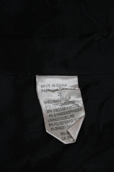 Theory Womens Black Cotton Blazer 3/4 Sleeve Size 2