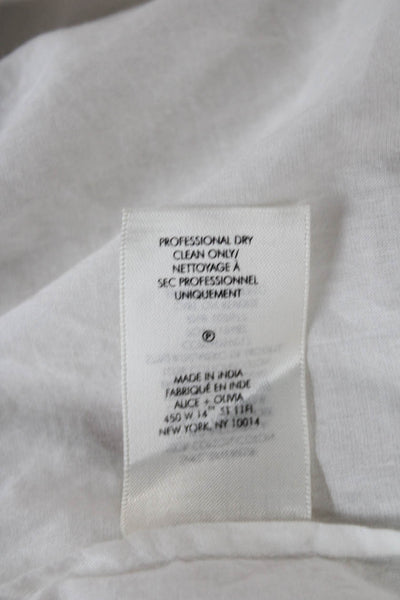 Alice + Olivia Women White Cotton Off the Shoulder Long Sleeve Blouse Size XS