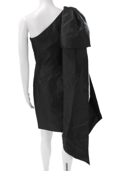 Toccin Women Sheath One Shoulder Black Knee Length Dress Size 4