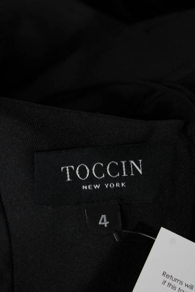 Toccin Women Sheath One Shoulder Black Knee Length Dress Size 4
