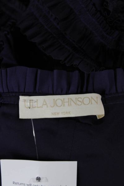 Ulla Johnson Women Fit & Flare Dress Purple Square Neck Short Sleeve Size 2