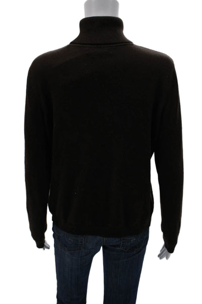 Ralph Lauren Women Silk Turtleneck Pullover Brown Long Sleeve Solid Size XL
