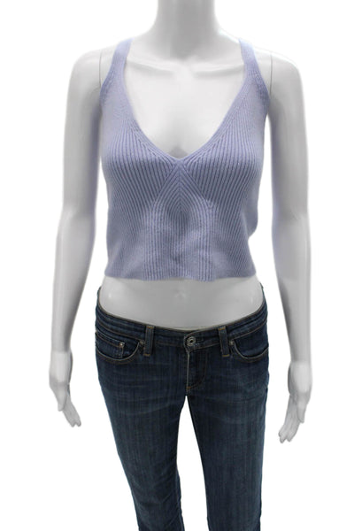 J Crew Womens Plus Cropped Cashmere V-Neck Tank Purple Sleeveless Size 3X