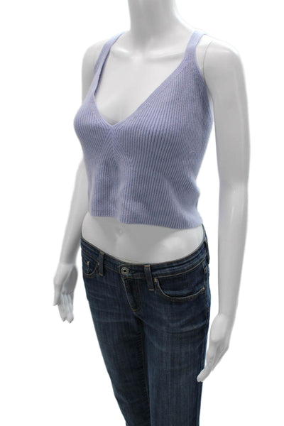 J Crew Womens Plus Cropped Cashmere V-Neck Tank Purple Sleeveless Size 3X