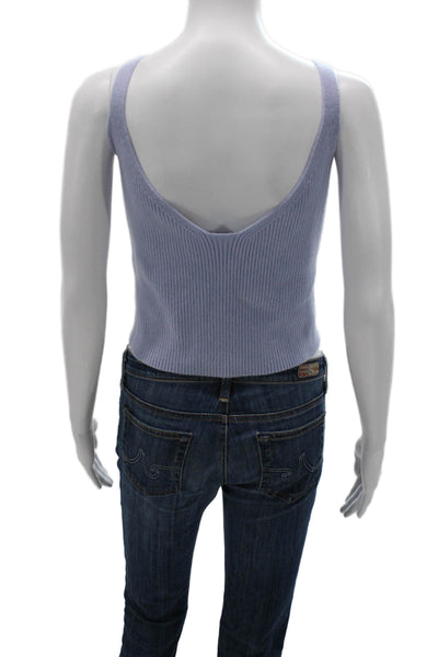 J Crew Womens Plus Cropped Cashmere V-Neck Tank Purple Sleeveless Size 3X