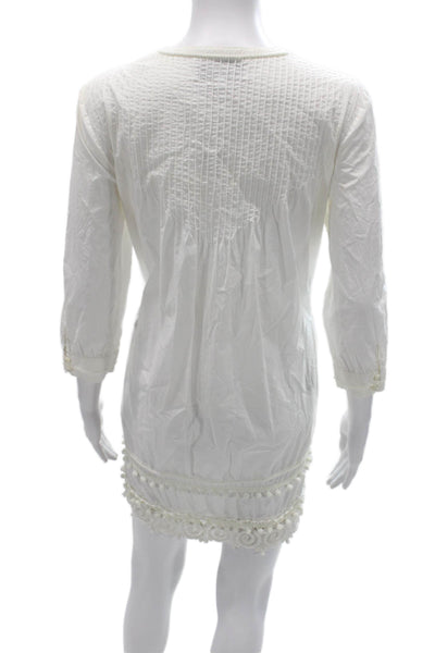 Derek Lam 10 Crosby Women White Shift Dress 3/4 Sleeve Size 2