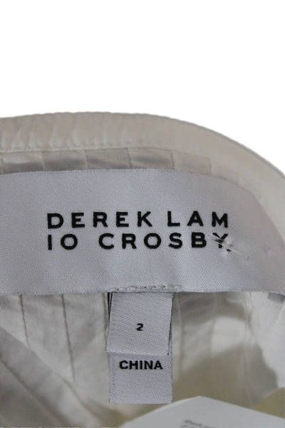 Derek Lam 10 Crosby Women White Shift Dress 3/4 Sleeve Size 2