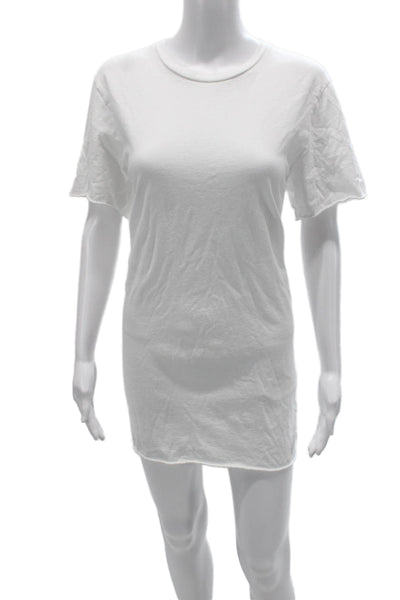 Perfect White Tee Womens Basic Crew Neck Cotton T-Shirt Short Sleeve Size S