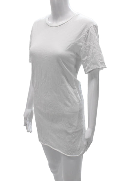 Perfect White Tee Womens Basic Crew Neck Cotton T-Shirt Short Sleeve Size S