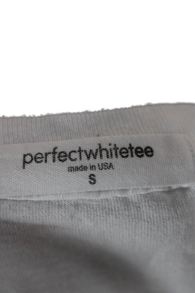 Perfect White Tee Womens Basic Crew Neck Cotton T-Shirt Short Sleeve Size S