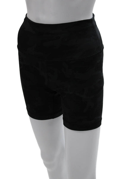 Lululemon Womens Athletic Camouflage Nylon Shorts Black Size 6