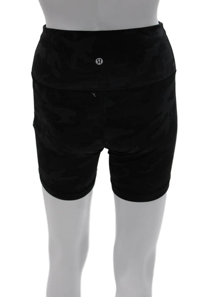 Lululemon Womens Athletic Camouflage Nylon Shorts Black Size 6