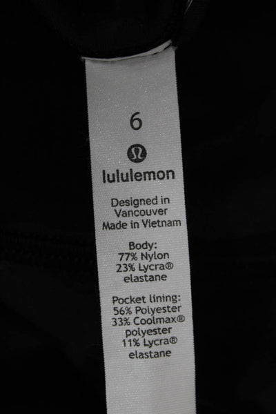 Lululemon Womens Athletic Camouflage Nylon Shorts Black Size 6