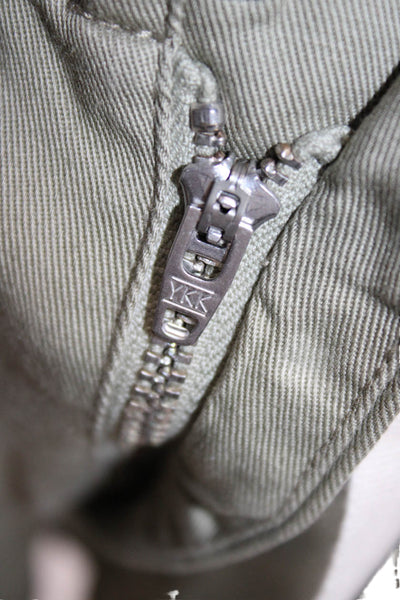 ALC Womens Paperbag Pants Green Cotton Size 0