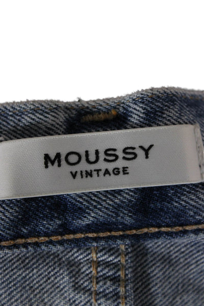 Moussy Womens Boyfriend Jeans Blue Mid Rise 100% Cotton Size 27