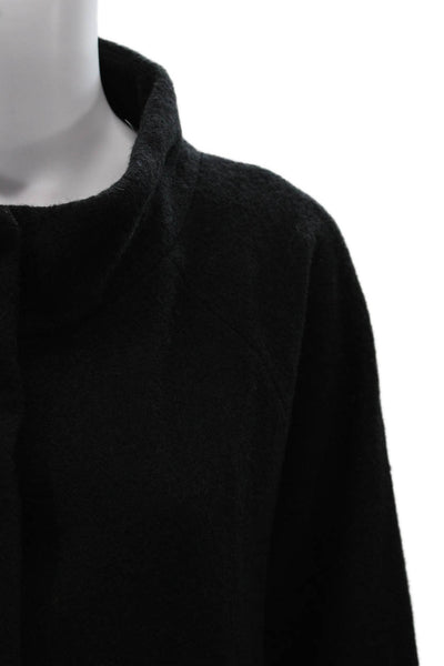 Cynthia Rowley Womens Overcoat Black Wool Long Sleeve Size XL