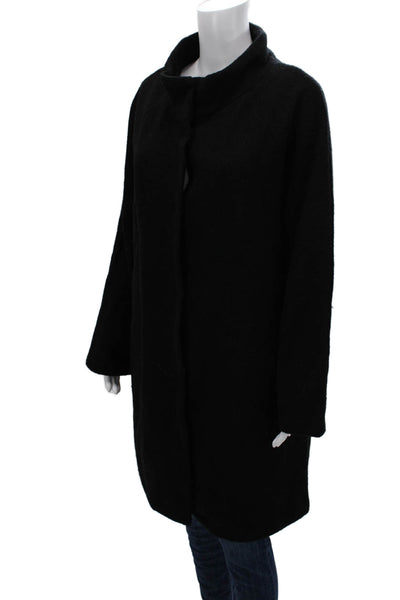 Cynthia Rowley Womens Overcoat Black Wool Long Sleeve Size XL