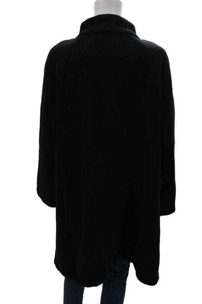 Cynthia Rowley Womens Overcoat Black Wool Long Sleeve Size XL