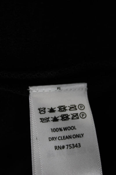 Cynthia Rowley Womens Overcoat Black Wool Long Sleeve Size XL