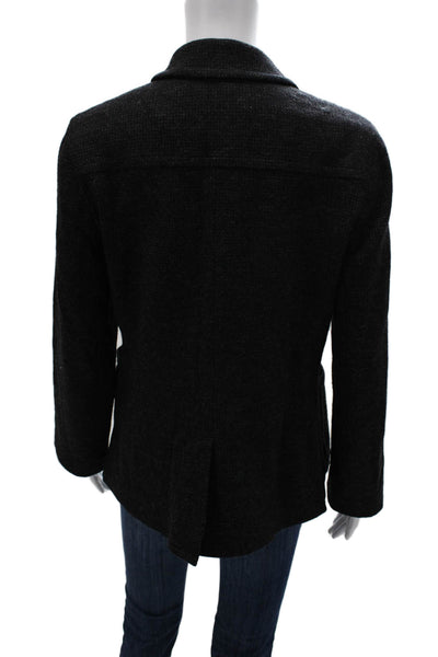 Premise Women Basic Jacket Gray Wool Button Long Sleeve Size L