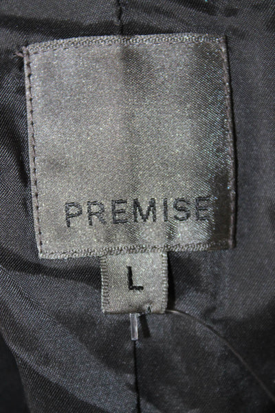 Premise Women Basic Jacket Gray Wool Button Long Sleeve Size L