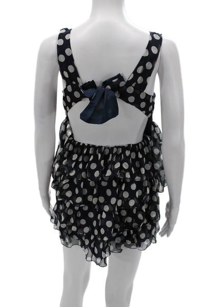 Caroline Hedaya Women Black Polka Dot Sweetheart Playsuit Mini Size 2