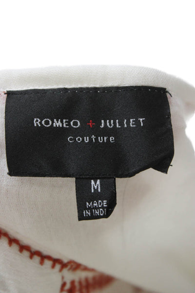 Romeo + Juliet Couture Women White Floral Sleeveless Boho Dress Size M