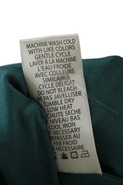 Max Studio Women Fit & Flare Green V-Neck Knee Length Dress Half Sleeve Size M