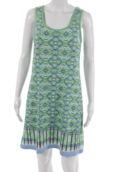 Max Studio Women Multicolor Geometric Shift Dress Sleeveless Knee Length Size S