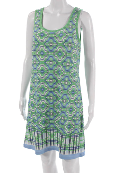 Max Studio Women Multicolor Geometric Shift Dress Sleeveless Knee Length Size S