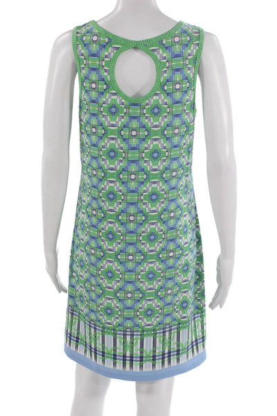 Max Studio Women Multicolor Geometric Shift Dress Sleeveless Knee Length Size S