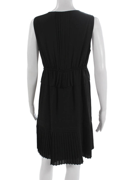 Max Studio Women Fit Flare Dress Black Sleeveless VNeck Midi Size M