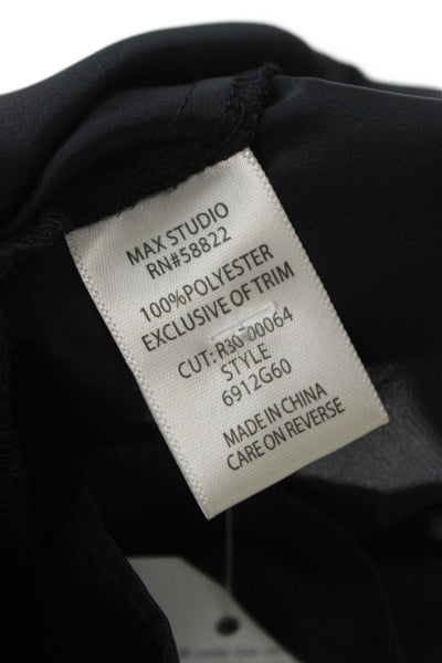 Max Studio Women Fit Flare Dress Black Sleeveless VNeck Midi Size M