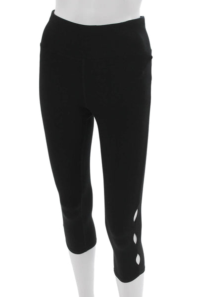Donna Karan Women Capri Leggings Black Cotton Size S