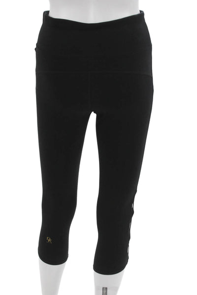Donna Karan Women Capri Leggings Black Cotton Size S