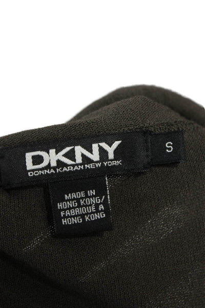 DKNY Womens Tunic T Shirt Green Cowl Neck Short Sleeve Viscose Size S