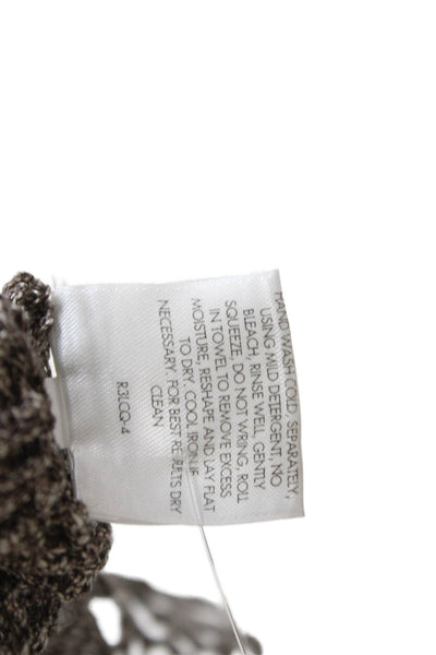 Eileen Fisher Women Knitted Crochet Taupe/Gray Round Neck Top Sleeveless Size S