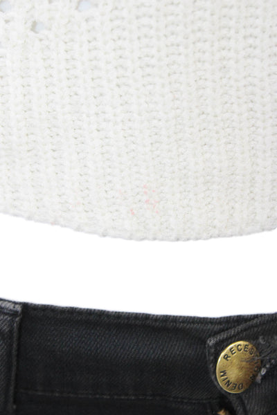 Zara Women Cropped Tank White Halter Tie Sleeveless Acrylic Summer Size S