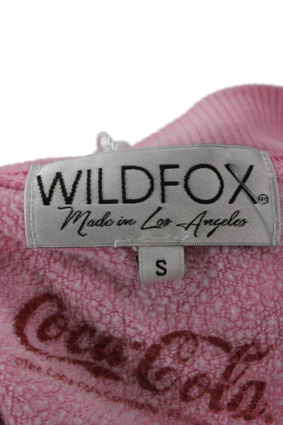 Wildfox Womens Pink Coca-Cola Cotton Crewneck Long Sleeve Pullover Size S
