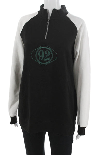 Daisy Street Womens Black Colorblock Mock Neck Pullover Sweatshirt Size S