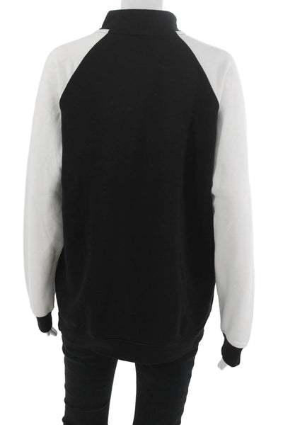 Daisy Street Womens Black Colorblock Mock Neck Pullover Sweatshirt Size S